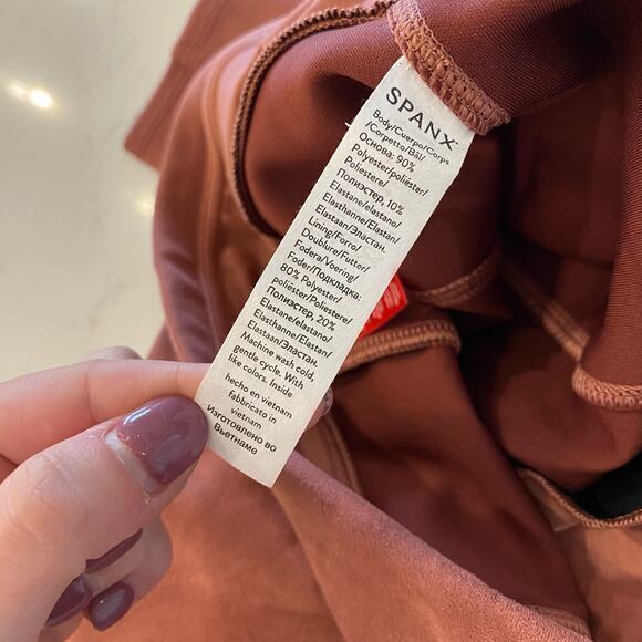 Spanx Faux Suede Leggings Rich Rose Pink‎ Size Medium - Picture 8 of 10